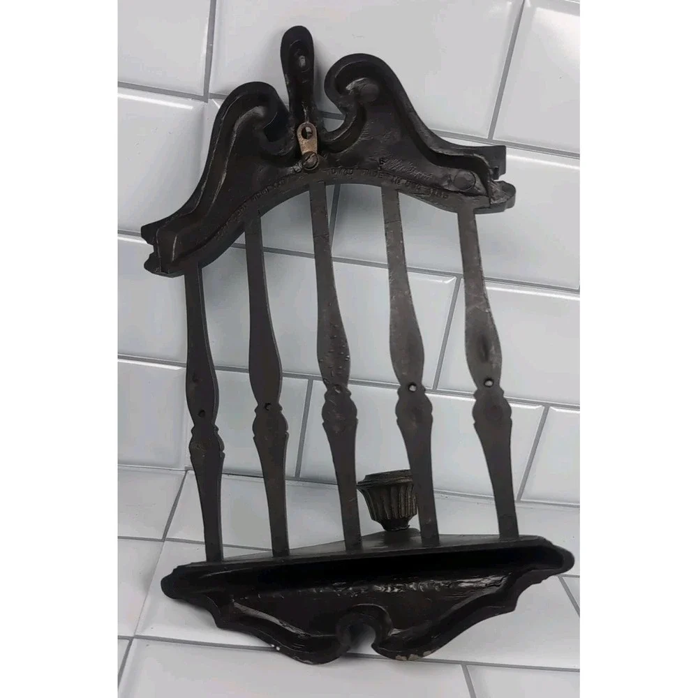 1970's Homco #4155 Molded Sconce Candle Holder Plastic Brown Wall Hanging Vintag